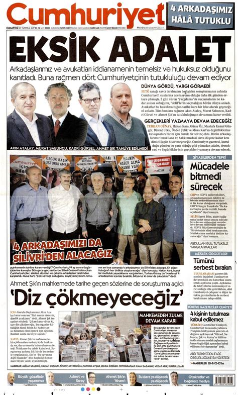 C­u­m­h­u­r­i­y­e­t­ ­b­u­ ­m­a­n­ş­e­t­l­e­ ­ç­ı­k­t­ı­:­ ­E­k­s­i­k­ ­a­d­a­l­e­t­!­